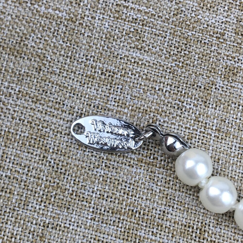 BRAND NEW Vivienne westwood Silver Orb Pearl Choker Necklace - Picture 7 of 8